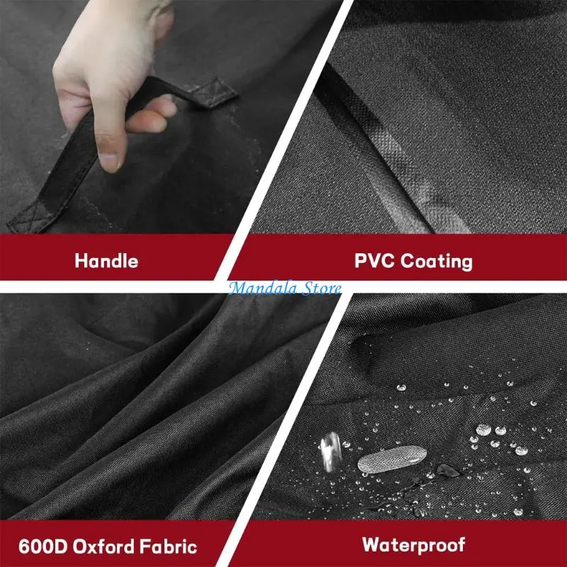 U2JC Waterproof Dustproof 15 Inch Round Pit Cover Design Adjustable Drawstring Windproof Polyester Fabric For Outdoor