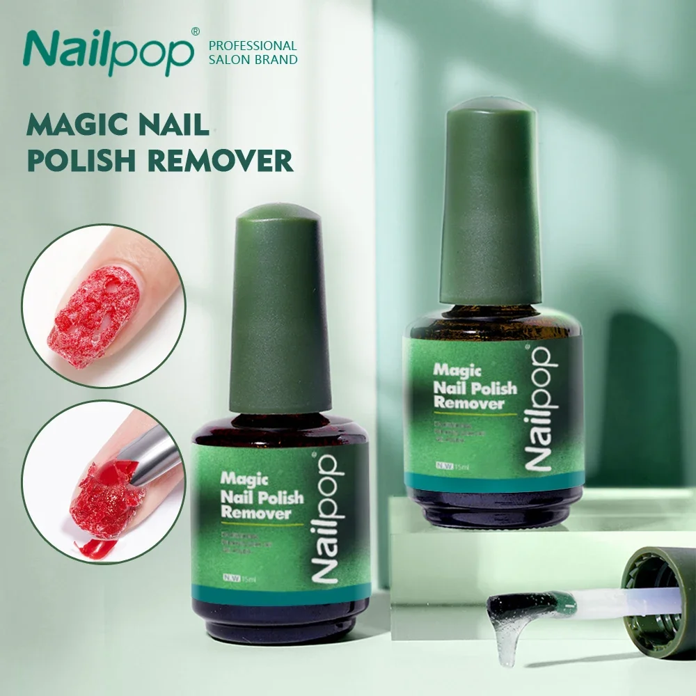 Nailpop-removedor mágico de esmalte de uñas, removedor rápido de limpieza en 3-5 minutos, herramienta removedora de Gel de uñas Magic Burst, 15ml