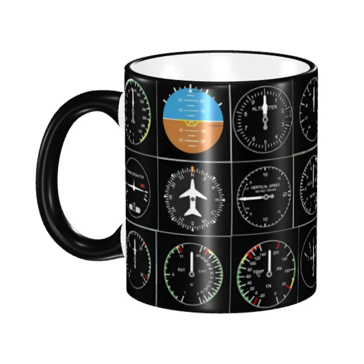 

Керамическая кружка в форме приборной панели самолета, креативный подарок