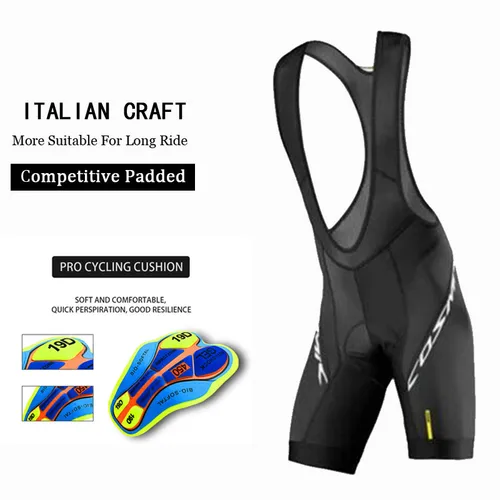 Imagen 2 del producto Pantalones cortos con pechera para ciclismo profesional 2025, equipo deportivo para hombre, pantalones cortos con pechera negros para ciclismo de montaña, pantalones cortos deportivos para correr