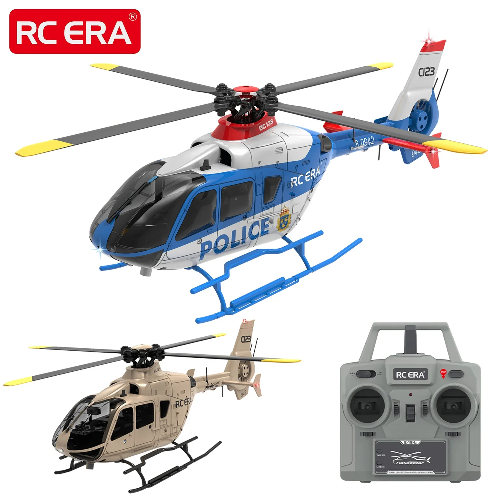 RC ERA C123 EC135 1:36 Scale Brushless Direct Drive Motors 2.4G 6CH Gyro Stablized RC Helicopter