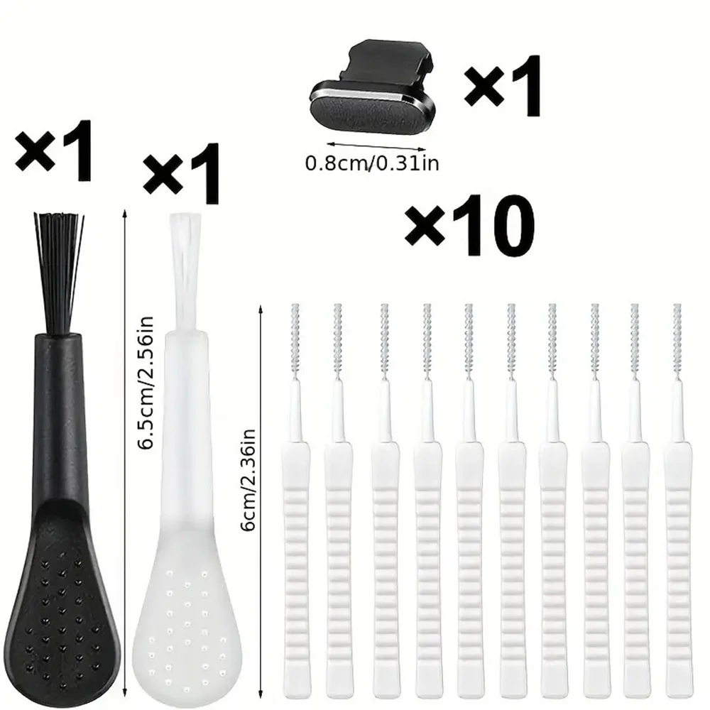 Mobile Phone Charging Port Type C Dust Plug for iPhone 16 15 14 Pro Max Cleaner Kit Computer Keyboard Cleaner Tool Clean Brush