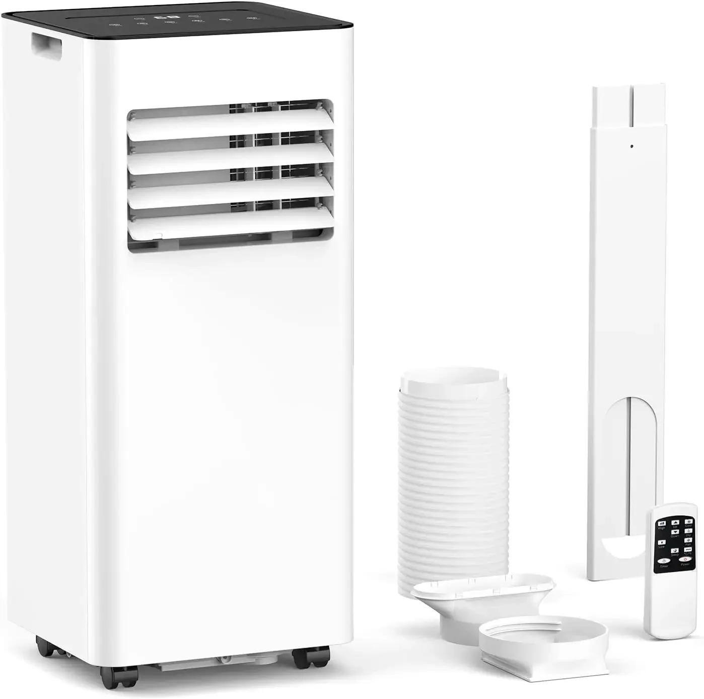 AC portabel 8,000 BTU, penyejuk udara hingga 350 Sq.Ft, 4 mode portabel AC dengan mode keren/Dehumidifier/Mode kipas/Remote