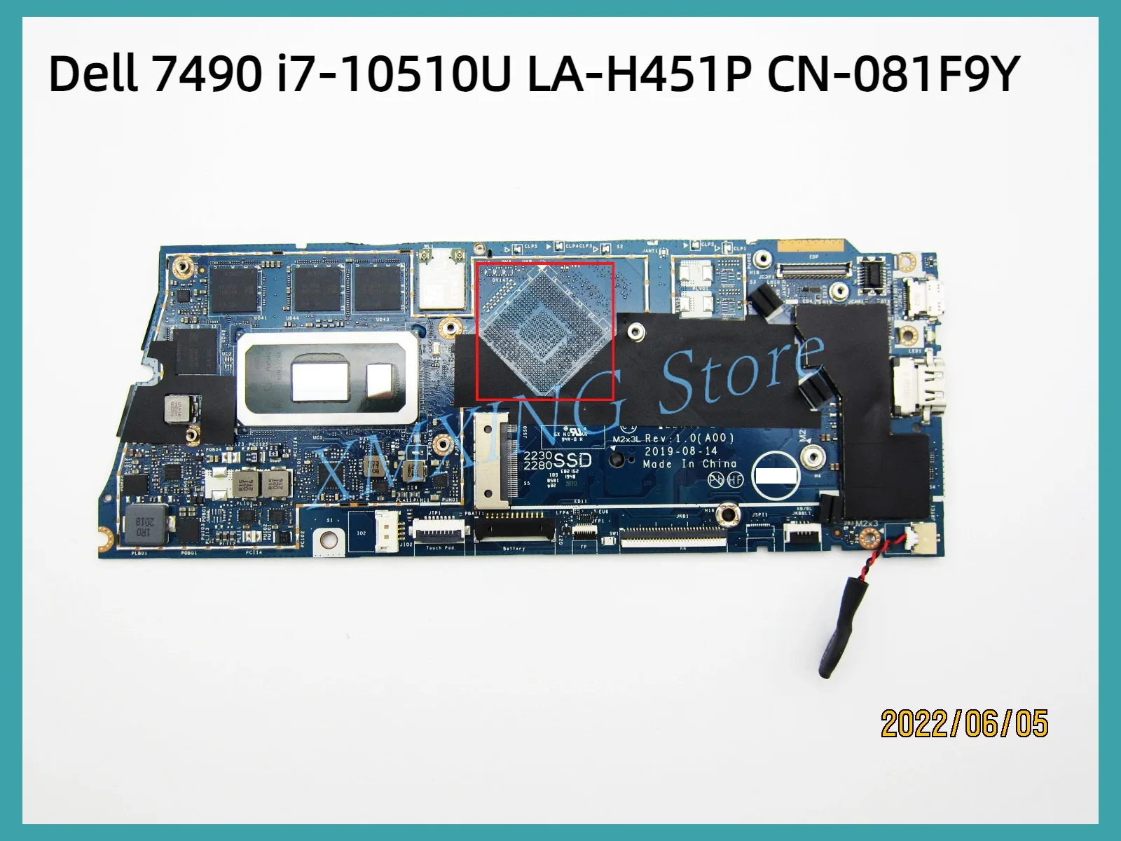 FULCOL For DELL Inspiron 7490 Laptop Motherboard I7-10510 LA-H451P CN-081F9Y 081F9Y 81F9Y Tested 100% work