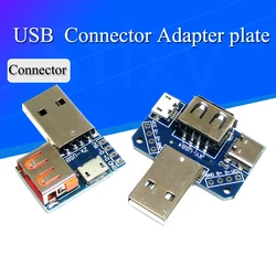 USB Head Switchboard Male USB Connector to Type-c Micro USB Female USB 2.54-4P transfer test board USB adapter plate XY-USB4