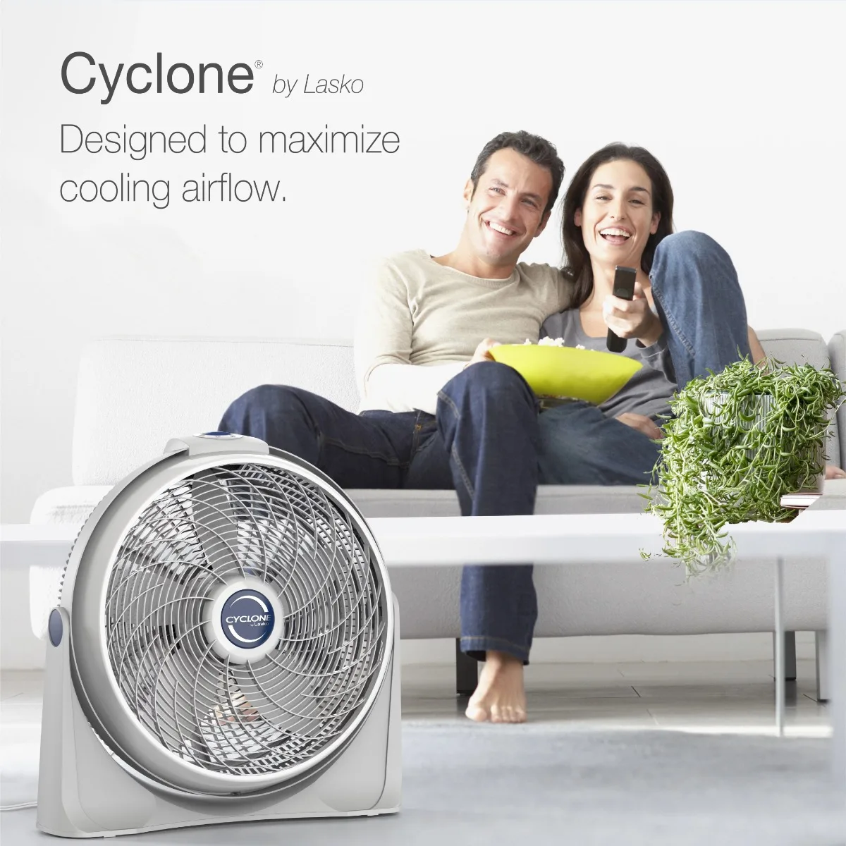 20" Cyclone Power 3-Speed Air Circulator Pivoting Floor or Wall Mount , 3520, White | USA | NEW