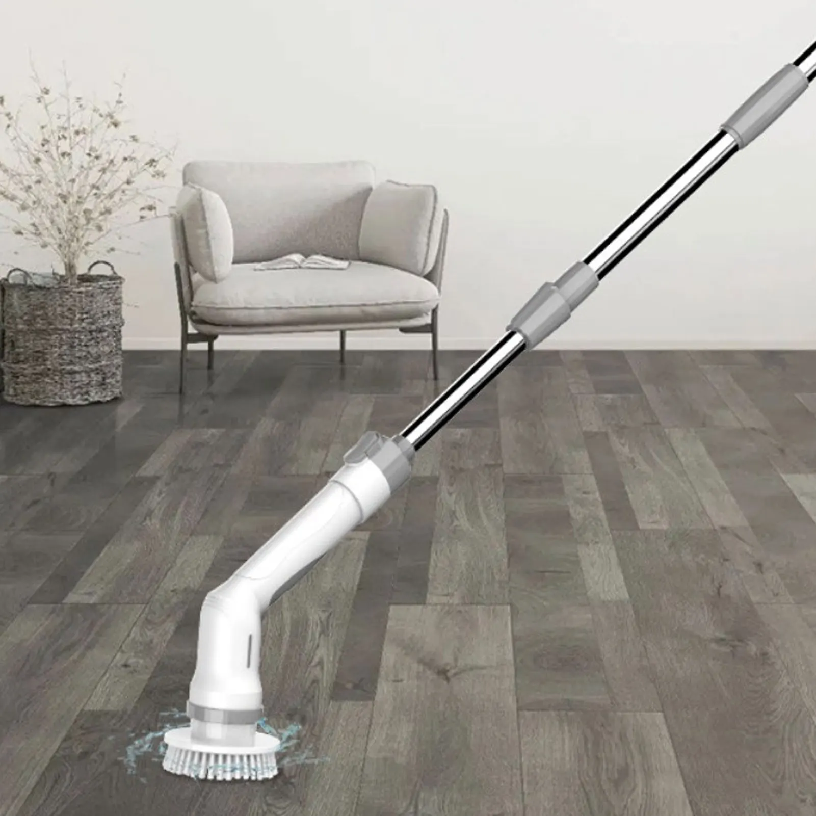 

Electric Scrubber IPX65 Water Resistant Battery Level Display Powerful Motor Shower Scrubber Labor Saving for Bathrooms