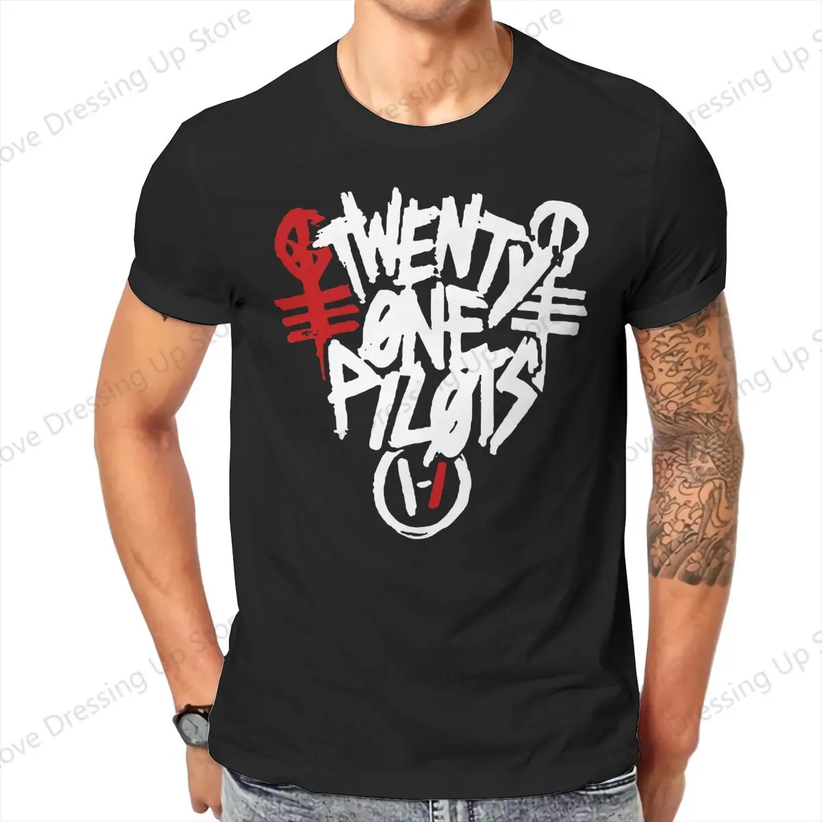 100% Cotton Casual Men T-Shirt Rock Band Twenty One Pilots Short sleeve Tshirts Street short sleeve Tee Funny Tops