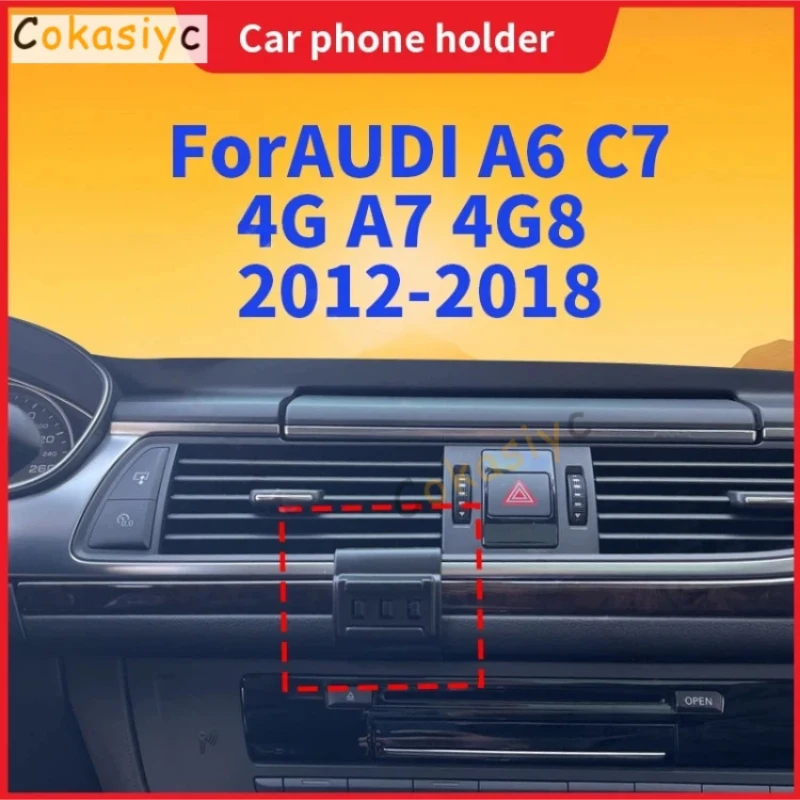 Acessórios para Carro AUDI A6 C7 4G A7 4G8 2012-2018 Suporte para Telefone com Base Fixa Especial e Carregamento Sem Fio