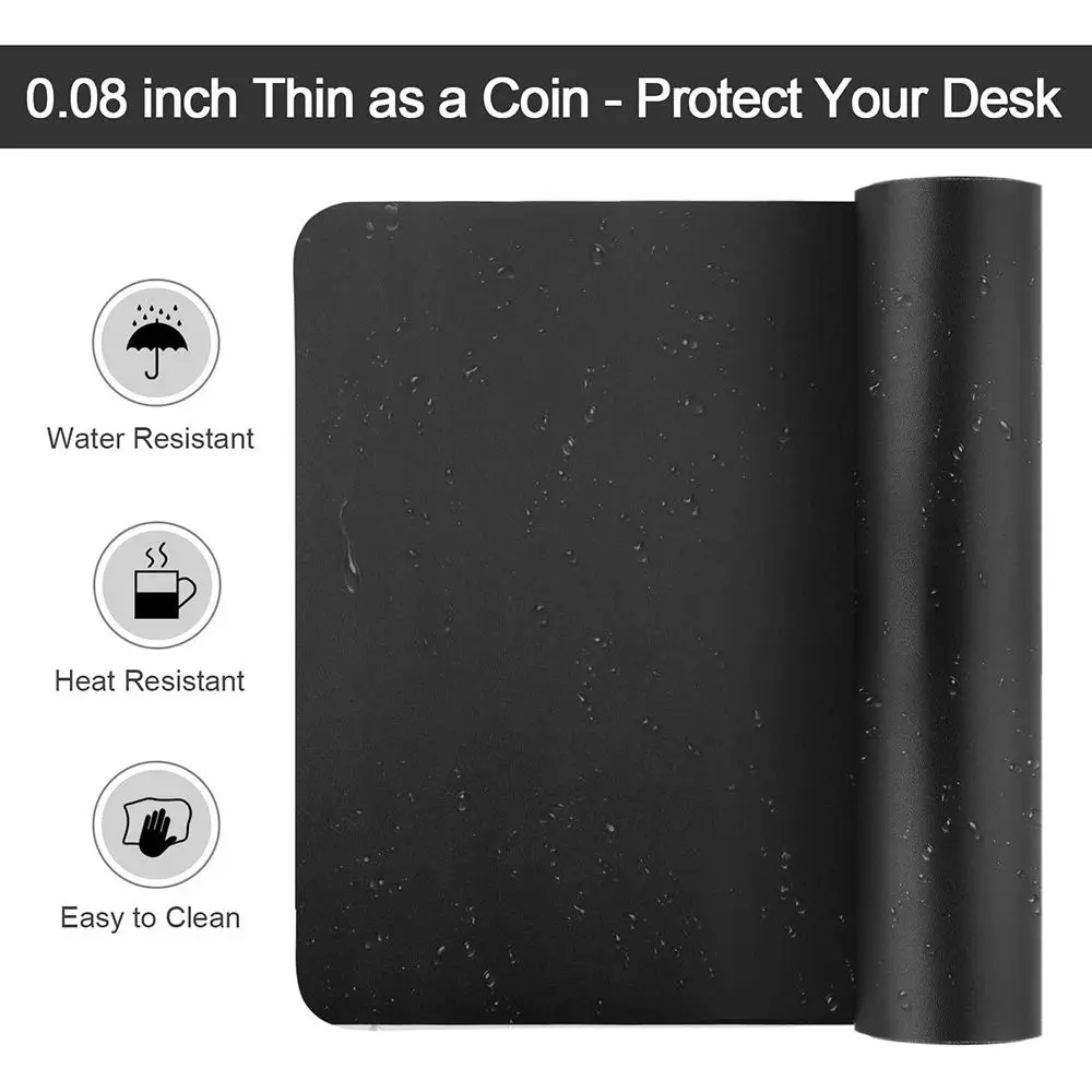 Desktop Writing Mat Laptop Computer PU Leather Placemat Mouse Pad Keyboard Mice Mat
