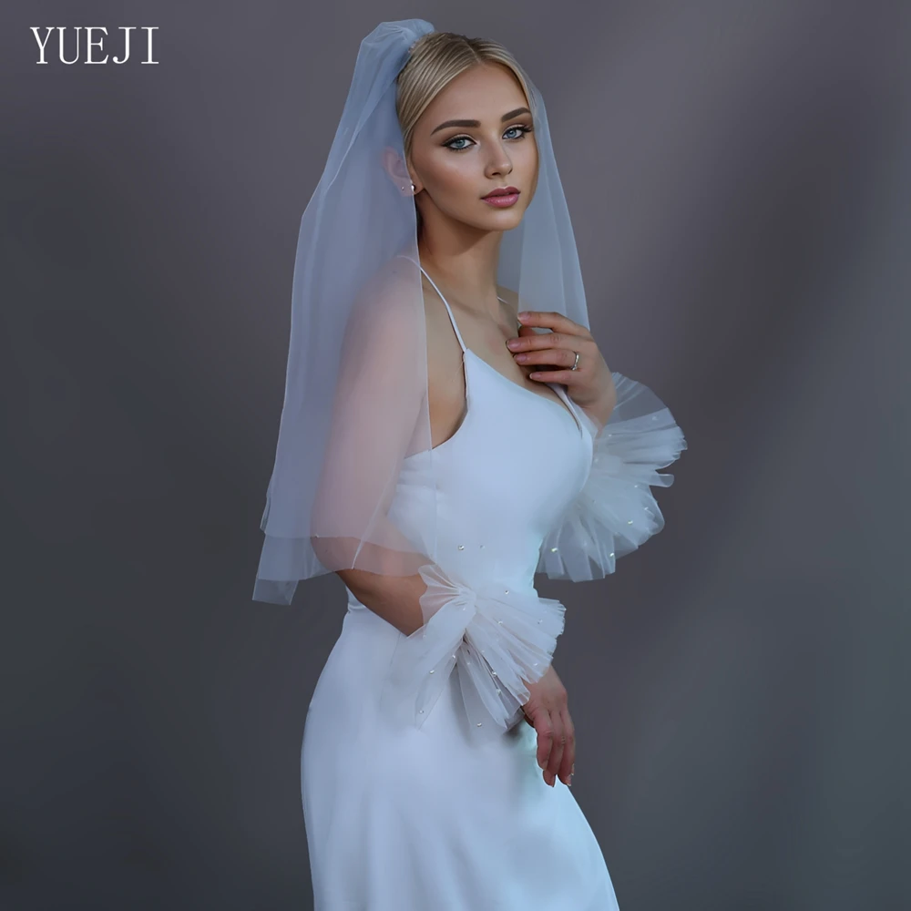 YUEJI-Voile pur monocouche pour la mariée, style simple, multi-taille, personnalisé, accessoires pour patients, peigne à cheveux, 030