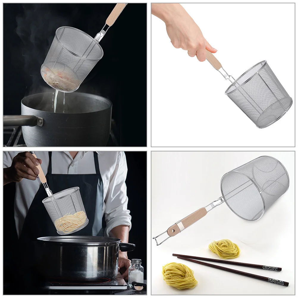

3Pcs Stainless Steel Kitchen Noodle Strainer Colander Scoop Filter Skimmer Cooking Tool Frying Food Cooking Basket