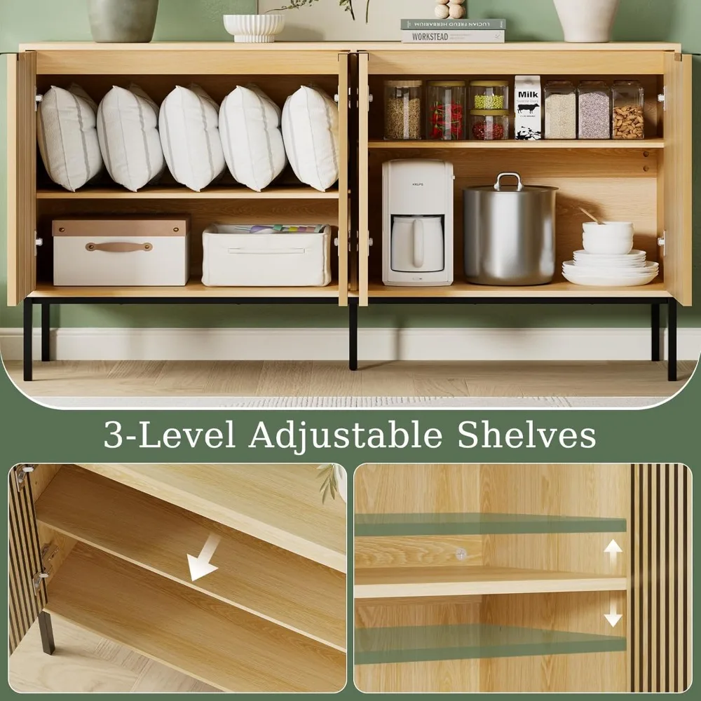 

TV Stand for 100 Inch TV, Modern TV Stands for Living Room, Entertainment Center with Storage Cabinets, Adjustable, Customized