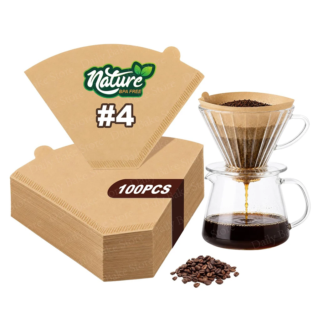 Cone Coffee Filters #4, Size 04 Replacement Paper Filters, Compatible with Ninja 8-12 Cups CE251, CFP101, Drip Coffee Maker