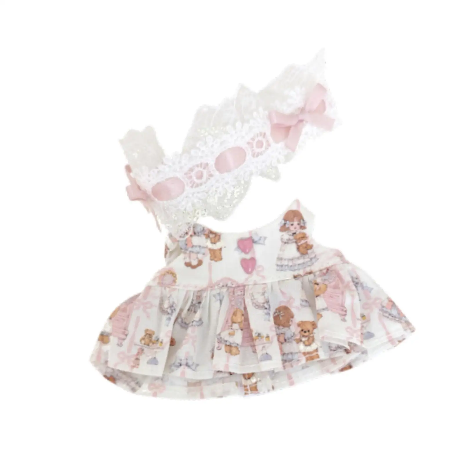 

Doll Dress Plush Outfit for 6.69 Inch Dolls Mini Fashion Clothing Set for Baby Doll Dress Up Accessories