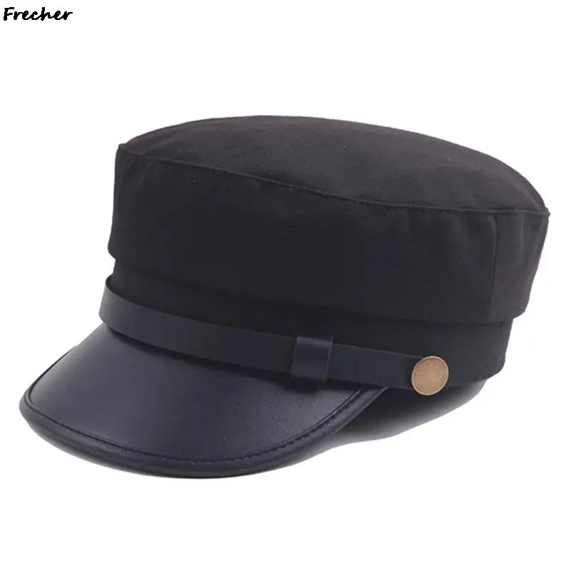 Women Men Airline Stewardess Hats Uniform Caps Leisure Sailor Hat Fashion Captain Cap Visors Flat Top Airplane Berets Comfort