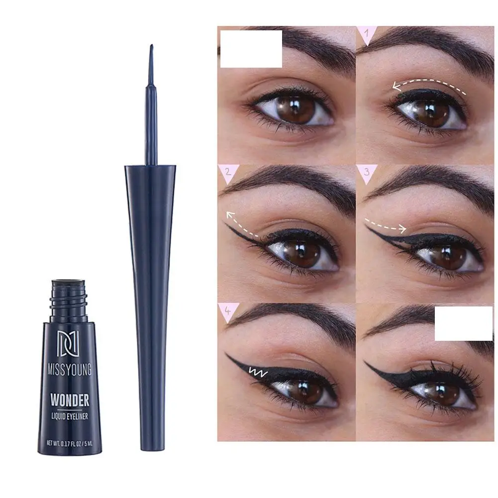 Waterdichte Eyeliner Potloodpen Vrouwen Zwarte Vloeibare Eyeliner Langdurige Mooie Make-Up Cosmetische Hulpmiddelen Zwarte Vloeibare Eyeliner