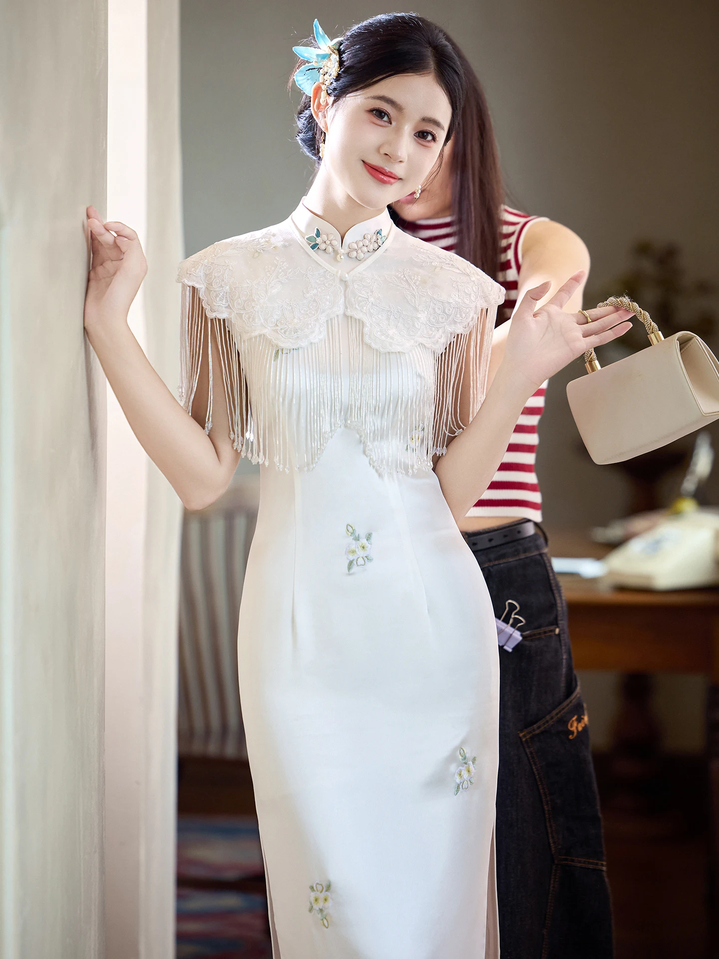 

Белый новый китайский Sle красивый шило с кисточками помолвка свадебное платье верхняя одежда комплект для церемонии питья ort Sv...