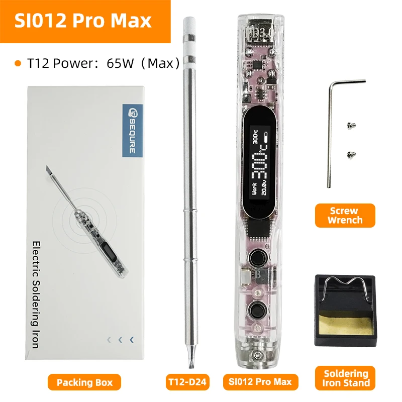 SEQURE SI012 Pro Max Intelligent Thermostatic Soldering Iron Colorful Ambient Light Design Supports TS/IS/T12 Soldering Iron Tip image 3