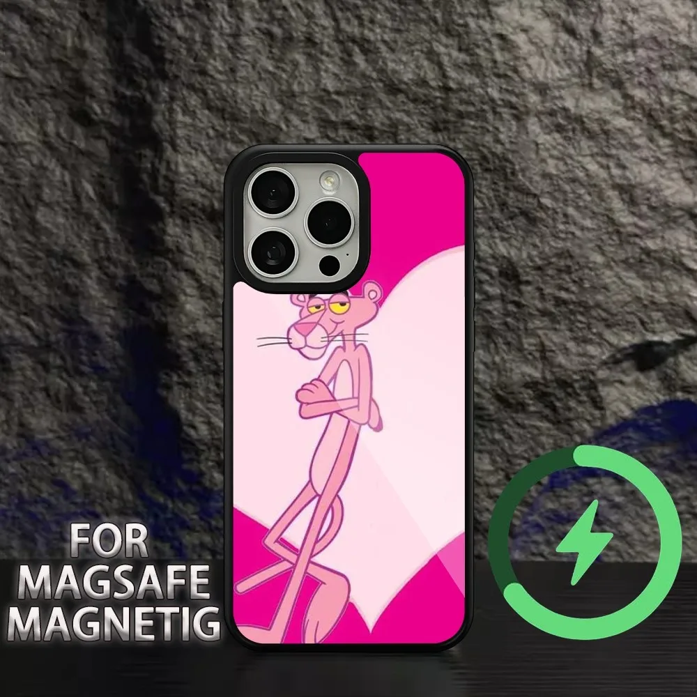 MOVIE P-Pink P-Panther  Phone Case For iPhone 11 12 13 14 15 Plus Pro Max Charging  Magsafe Magnetic Wireless Cover