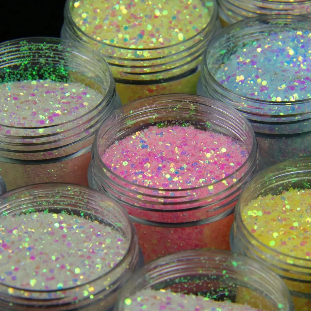 10g/Jar UV Sensitive Color Changing Nail Art Glitter Laser Chrome Pigment Powder Cosmetic Manicure Light-changing Mixed Glitter