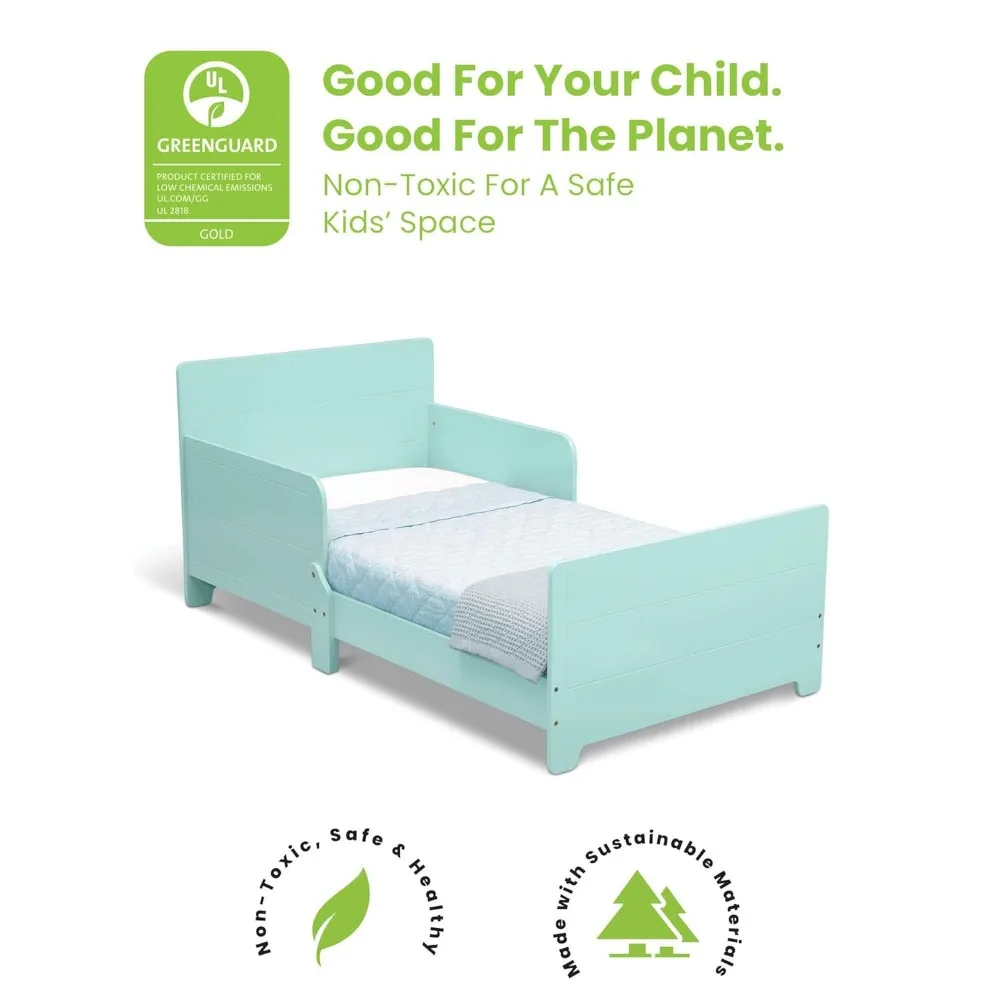 Wood Toddler Bed Comes with Two Additional Guardrails for High Quality Craftsmanship  Mint