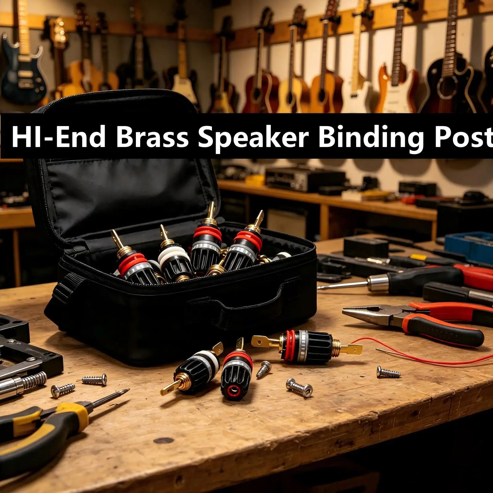 HI-End Brass Speaker Binding Post Audiophile Amplifier Speaker Terminal Connector Banana Jack Sound Audio Connector Adapter