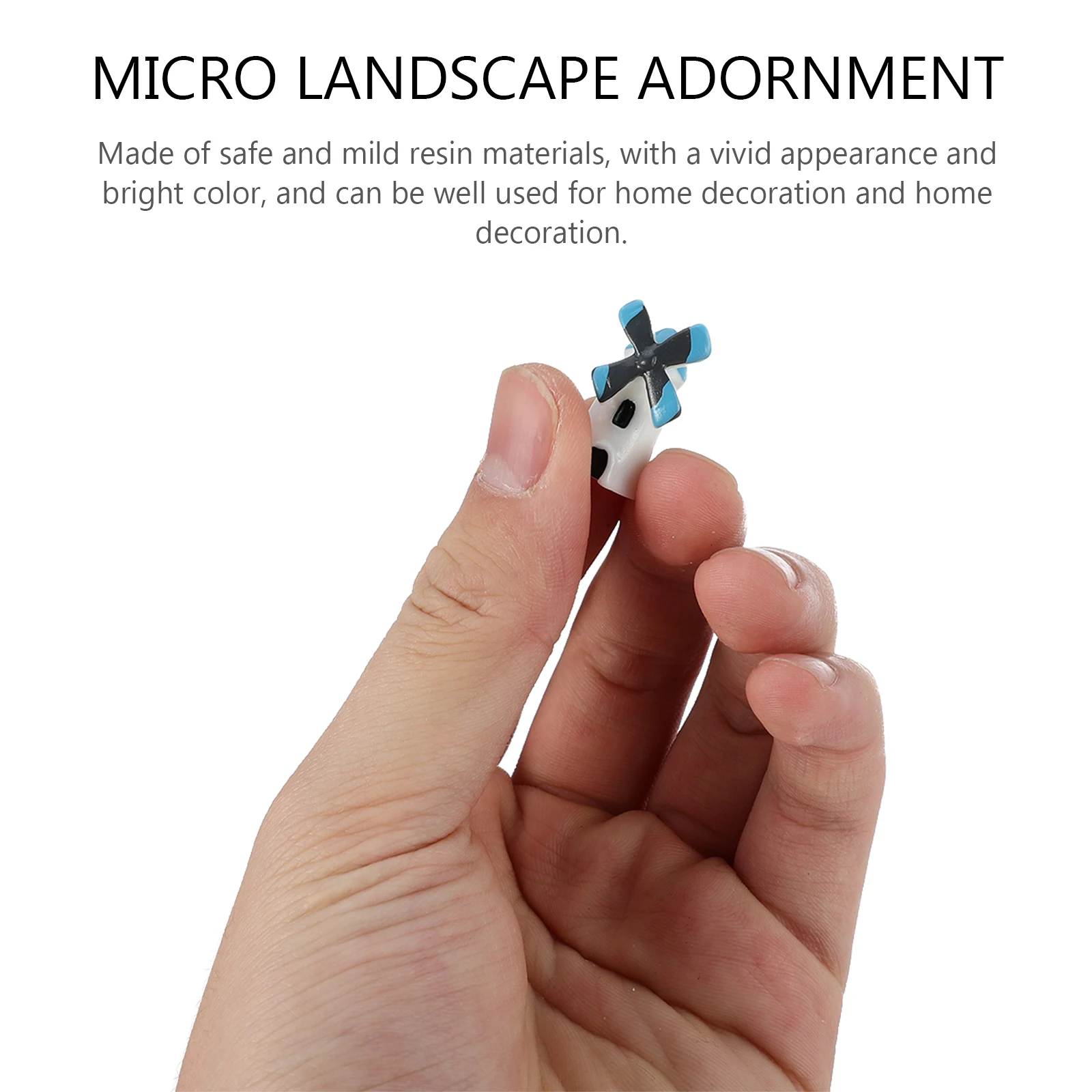 

12pcs Windmill Moss Decor Mini Resin Craft For Garden Fairy Tale Micro Landscape Ornament Miniature Windmill