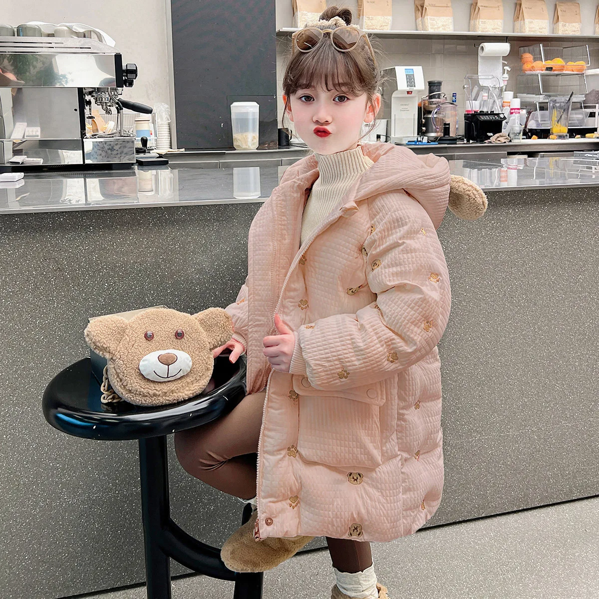 

2025 утепленный зимний пуховик с капюшоном из мультфильма для девочек и детей — милая детская зимняя одежда