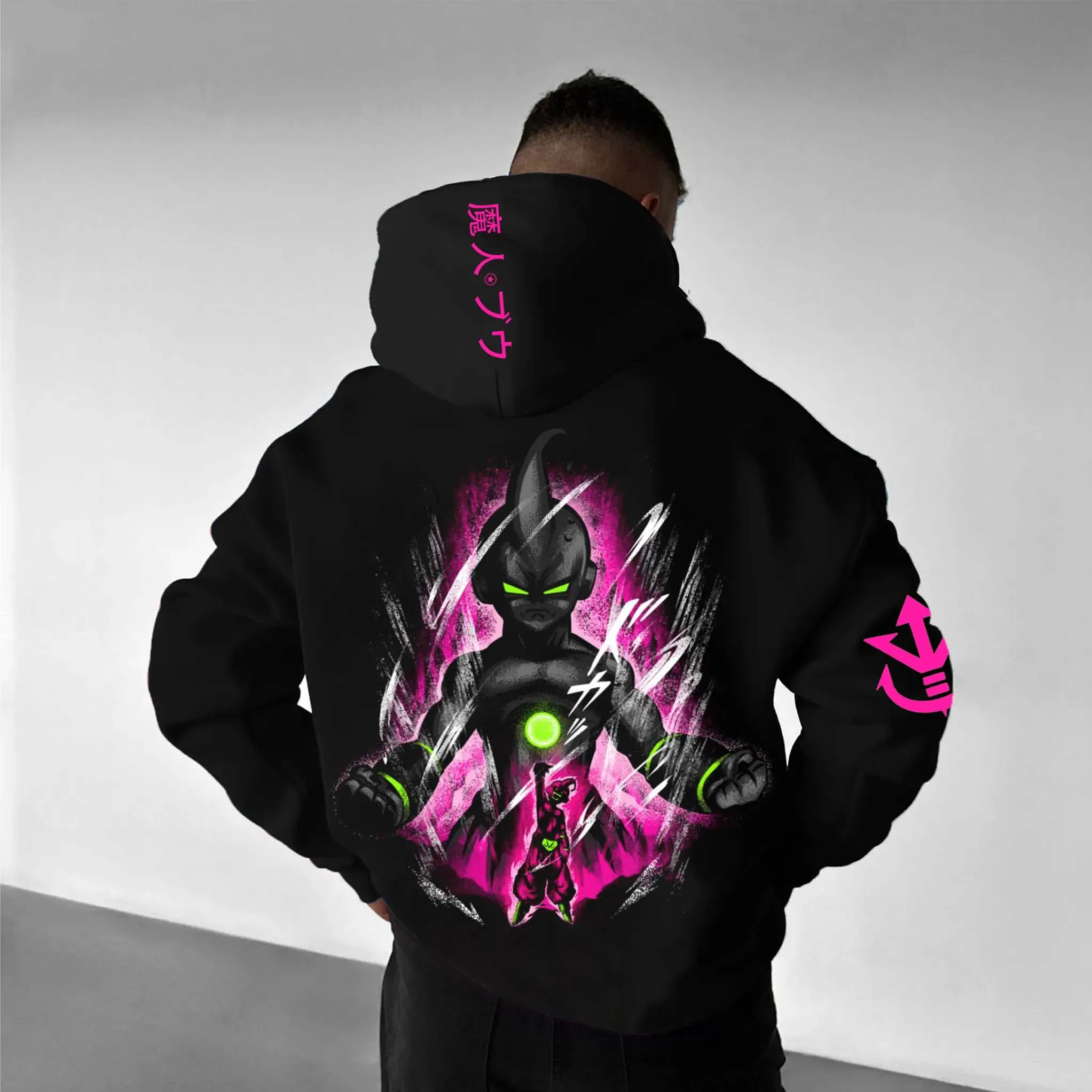 

Bandai Genuine Authorized High-quality New Saiyan Obu Printed Large-size Men's Hooded Sweater Outdoor Casual Loose Top