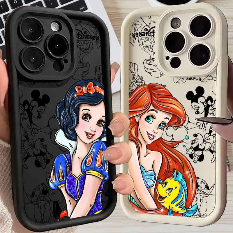 

Disney Princess Snow White Airel Silicone Case For Apple iPhone 17E 15 16 14 13 12 11 17 Pro Max 17 Air 16 Plus 16E Phone Cover
