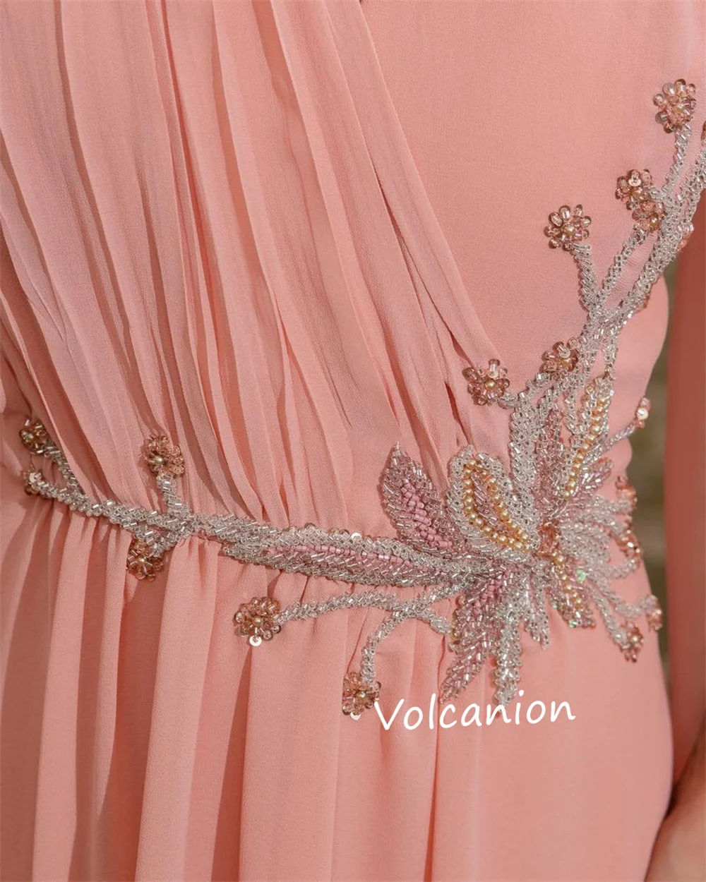 تخصيص الشيفون نمط الديكور الطية ألف خط الخامس الرقبة فساتين طويلة مخصصة مناسبة حفلة موسيقية أحجام رسمية رائعة المتاحة