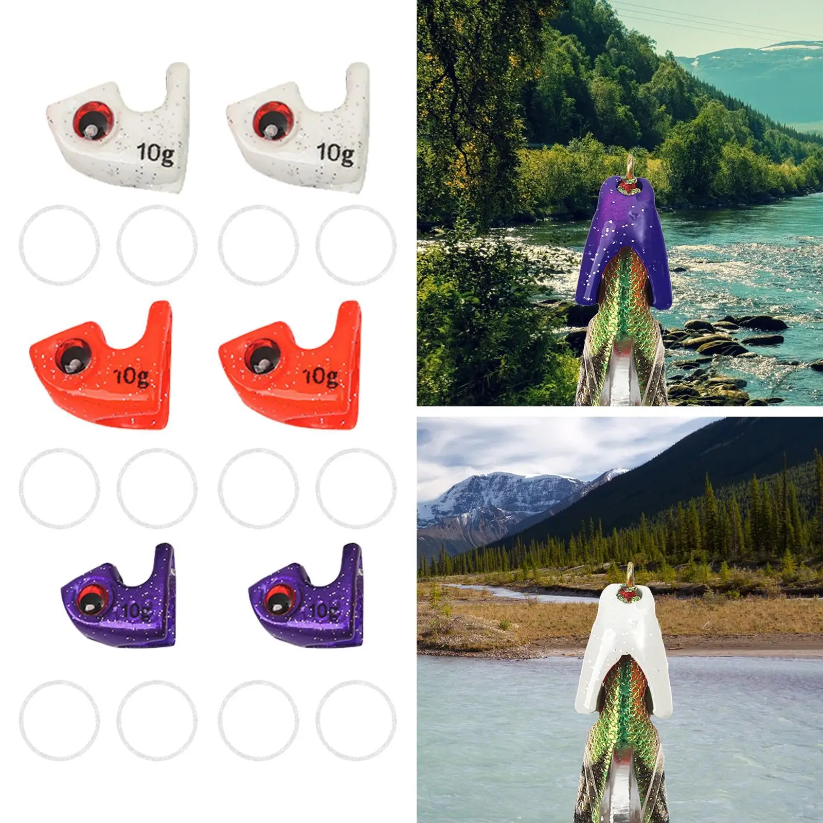 2x 10G Fishing Squid Sinkers Men Women Realistic Glow in The Dark Adults Equipment Fishing Tackle Accessories Squid Jig Weights