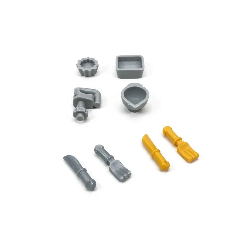 MOC 10PCS 97787 Cucina Casa Forchetta Mattoni Pentola Pala Cucina Interni Building Blocks Kit Gioca Giocattoli Per Bambini Di Compleanno Ragazze Regali