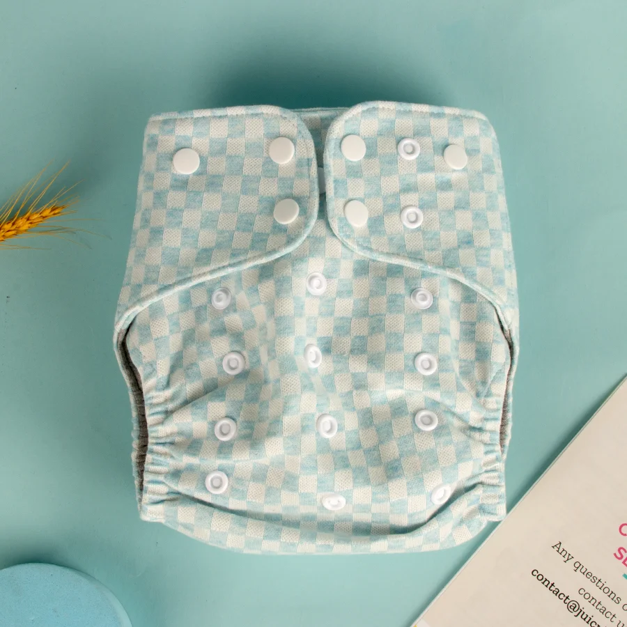 AIO 1Pcs Ecologic Cloth Diapers for Baby Diaper Reusable Waterproof Panties Solid Color Cloth Nappies For 0-3 Year Baby