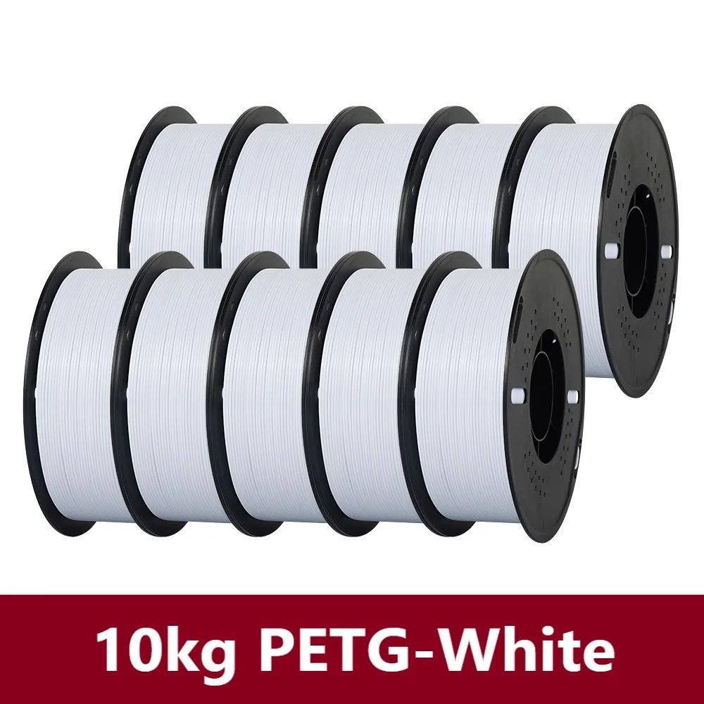 KINGROON 10KG PLA/PETG Filament 1.75mm Zwart Wit Grijs 3D Printer Filament Geen Bellen Plastic 10 Rollen Groothandel - afbeelding 1