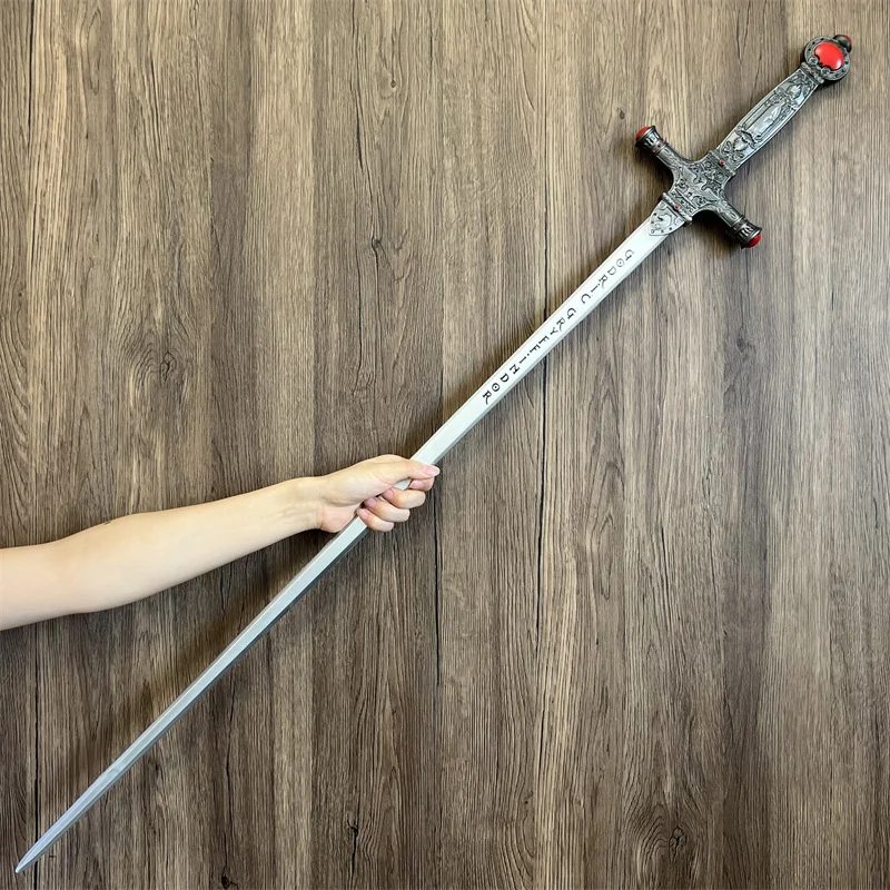 Armas de Cosplay de Halloween 1:1, espada de caballero occidental Medieval Nasir, espada plateada, guerrero, seguridad de Halloween, modelo de goma PU, regalo