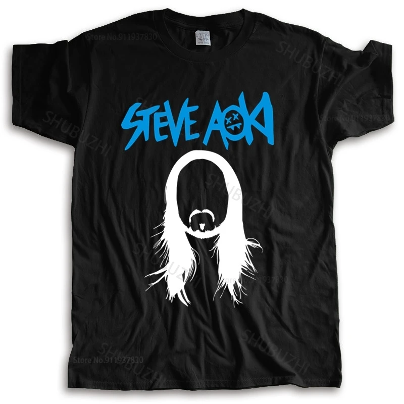 cotton tshirt men summer tees STEVE AOKI Electro House Music DJ Logo Black TShirt new fashion tee-shirt man tee