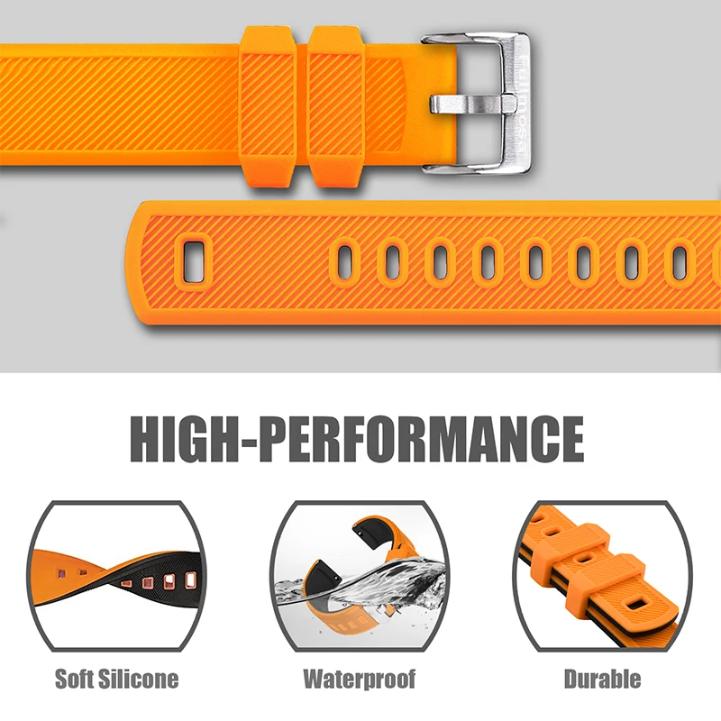 Quick Disassembly 22mm Watch Strap Silicone Rubber 20mm Watch Band Samsung Galaxy Huawei Amazfit Xiaomi Garming 18mm Watch band