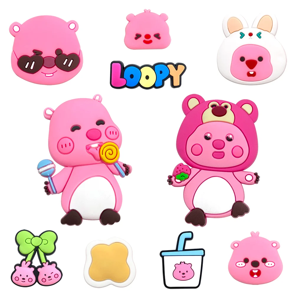 

Shoe Charms DIY Accessories For with Buttons PVC Decorations Fit to Bubble Slides Sandals Birthday and holiday gifts