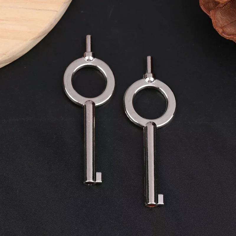 2pcs Standard Law Enforcement Handcuffs Keys American Style Universal Flat Key Blank Special Handcuff Lock Keychain