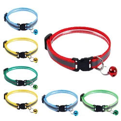 Cute Dog Cat Collar Cat Necklace Adjustable Reflective Colorful Bell Patch Collar Buckle Dog Collar Pet Items Dog Accessories