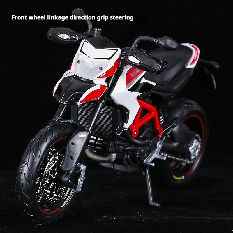 Maisto 1:18 2013 Ducati Hypermotard SP White Motorcycle Toy Model Alloy Ornament Collection Birthday Gift Office Home Decoration