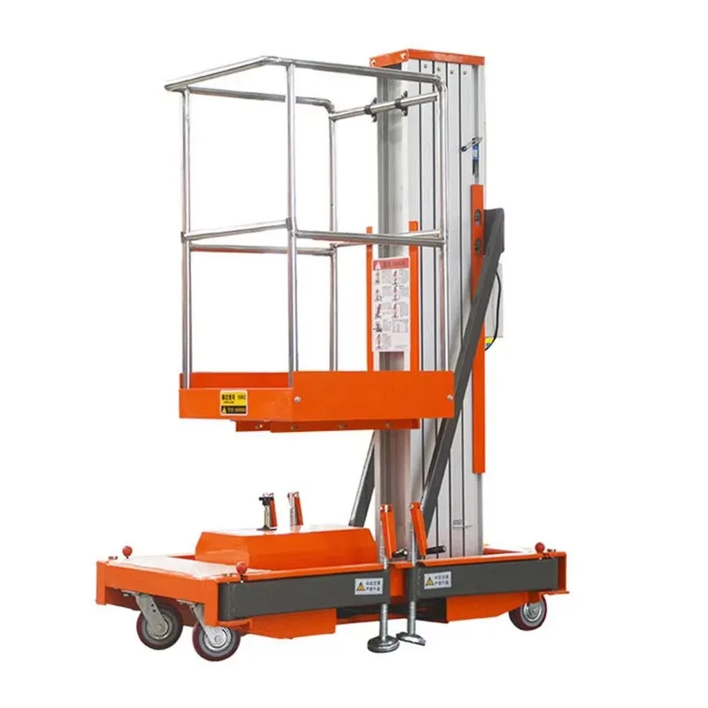 

Aluminum Mast Lift Platform for Aerial Work Single Column Lifting Platform Hydraulic Manlift
