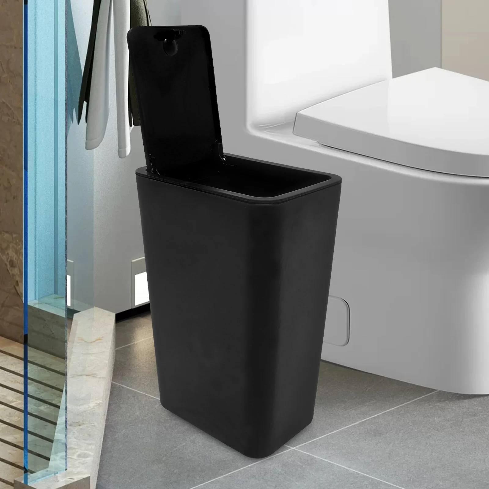 Reusable Trash Can Garbage Container Bin with Lid for Kitchen Living Room Bathroom