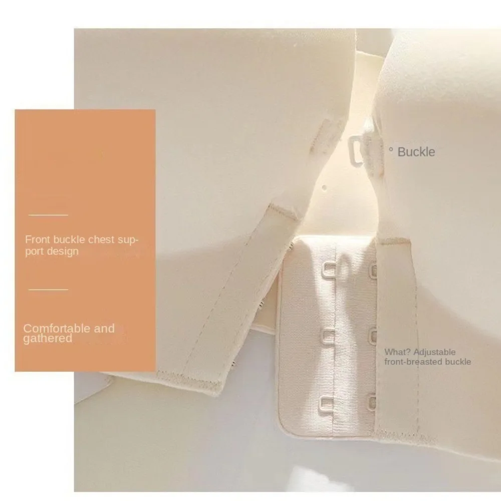 Bra wanita gesper depan, pakaian dalam wanita tanpa tali bahu, lembut, Anti kendur