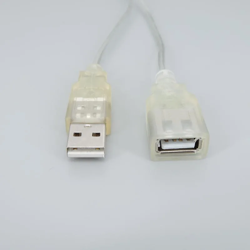 0.3m 1m 5V USB 2.0 Power Supply Cable 2Pin Type A Male Plug/Female Jack Wire Charger transparent Cord Extension Connector 26awg