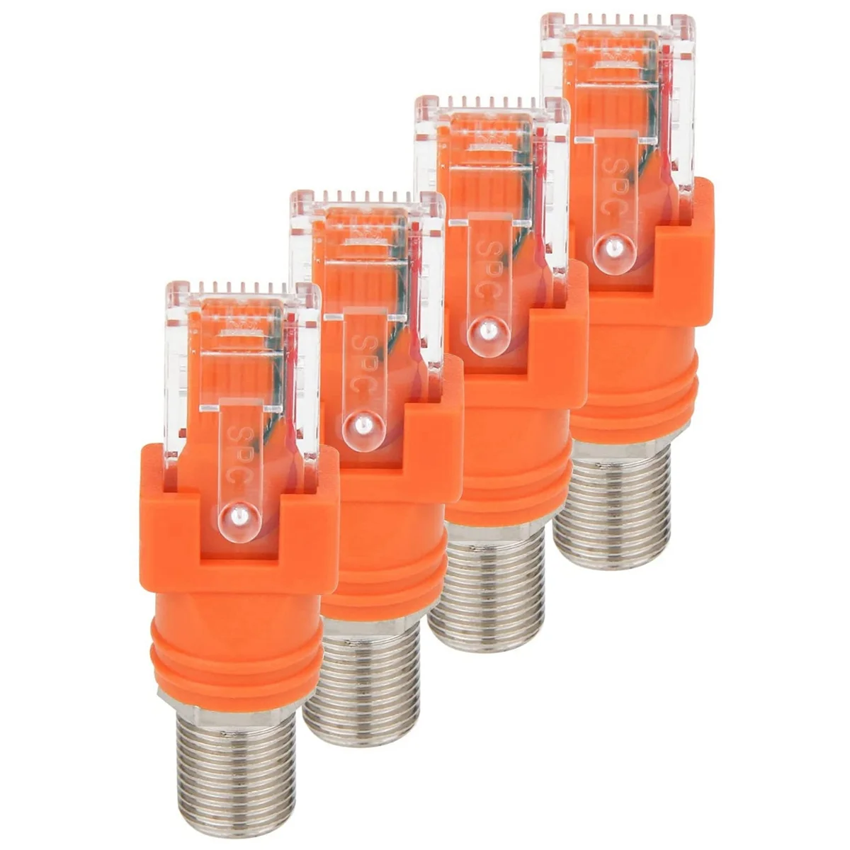 محول محوري إلى إيثرنت، 4 عبوات محول RF F أنثى إلى RJ45 ذكر لاختبار الخط