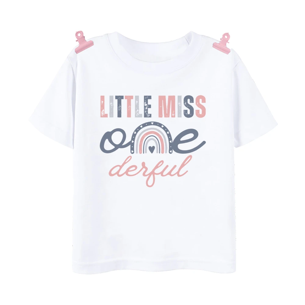 Miss OneDerful Family Matching Shirt Gilrs Birthday Shirts 1st Birthday Party Family Look Outfit T-shirt  Mommy Daddy and Me Tee