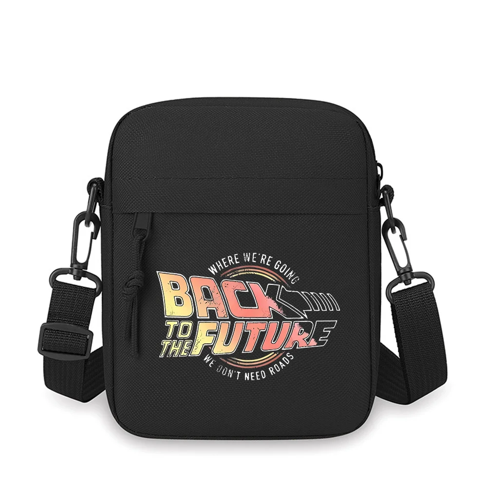 Back to the Future time travel  Men Crossbody Bag Single Shoulder Women Cartoon Anime Film Printing Design Unisex